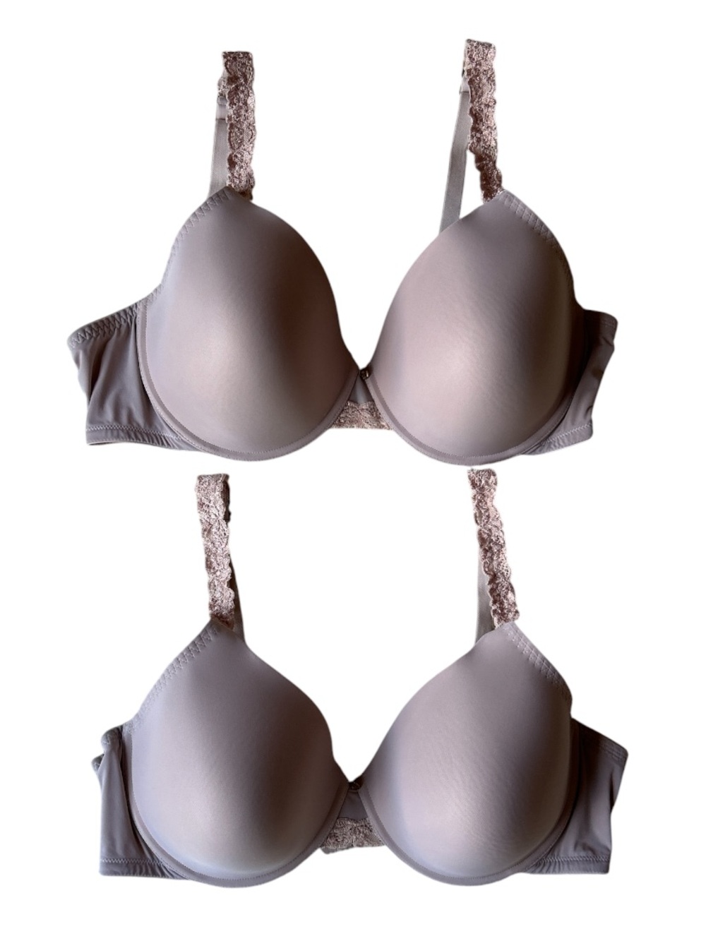 Natori Molded Cup Lace-Trim Bras - Set of 2 - Size 40D in GUC